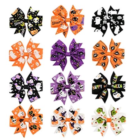 12Pcs Multicolor Ribbon Bow Hair Clip Color Hairpin Hair Accessories French Toast Medium Hair Bows for Baby Girls Kids Teens Toddlers Children