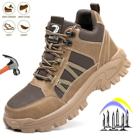 Safety Shoes Men s Breathable Lightweight Anti-smash Anti-puncture Work Shoes Outdoor Security Boots