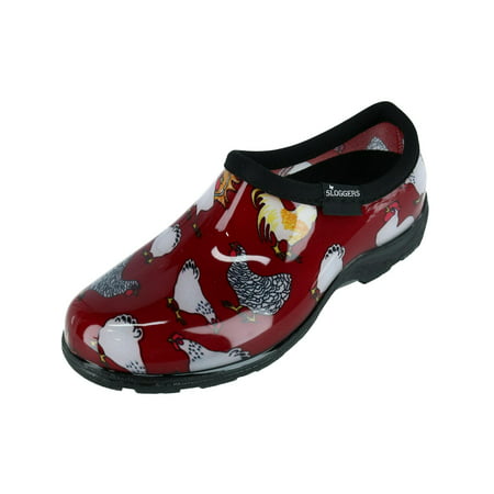 Sloggers Women s Waterproof Comfort Shoes - Chicken Print Barn Red