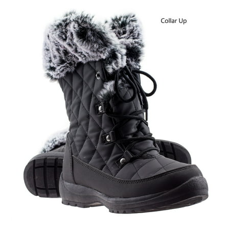 ArcticShield Women s Waterproof Memory Foam Faux Fur Winter Snow Boots