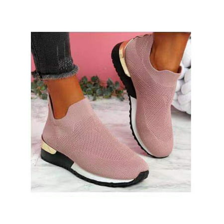 Avamo Lady Shoes Slip-on Casual Shoes Women s Outdoor Gym Breathable Lightweight Running Sneakers