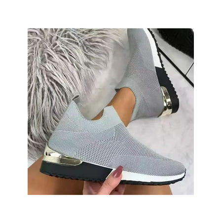 Avamo Lady Shoes Slip-on Casual Shoes Women s Outdoor Gym Breathable Lightweight Running Sneakers