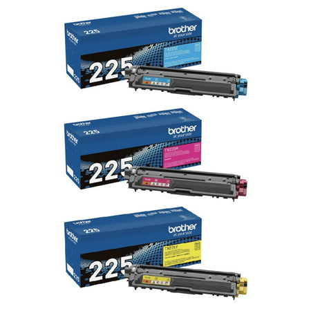 Brother Genuine High Yield Toner Cartridge Color Set TN225C TN225M and TN225Y Replacement Cyan Magenta and Yellow Toners Page Yield Up To 2 200 Pages