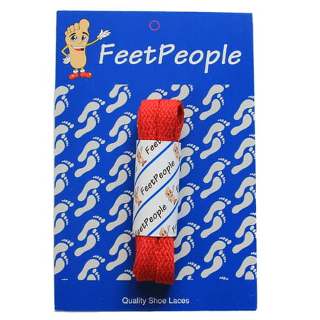 FeetPeople Flat Shoe Laces Red 45 Inch