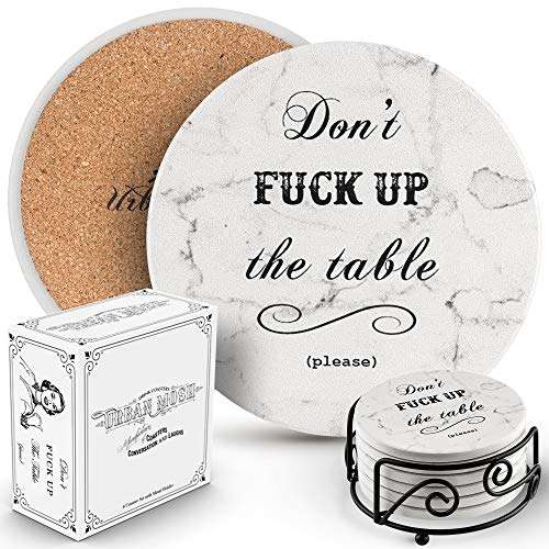 Funny Drink Coasters - Home Decor Gifts Housewarming Gift, House Decor Coasters for Coffee Table Decor, House Warming Gifts New Home Couple, Decorations for Living Room Decor New Home Gift for Home