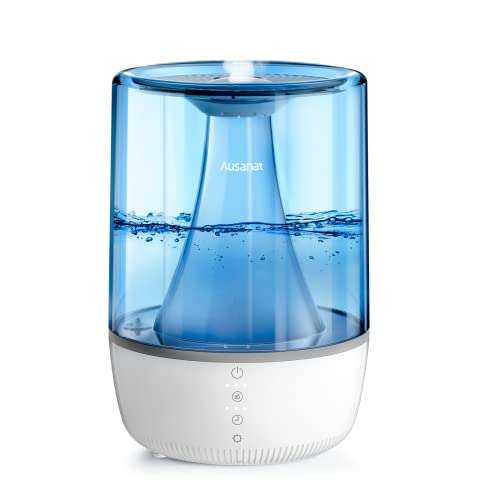 Humidifiers for Bedroom - 3.5L Top Fill Cool Mist Quiet Humidifiers for Large Room, 3 Mist Levels Humidifiers for Baby Plants and Pets, Ultrasonic Essential Oil Diffuser with 360° Nozzle, 28h Run Time