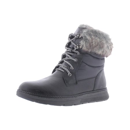 Journee Collection Womens Faux Leather Ankle Winter & Snow Boots