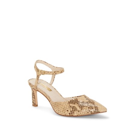 Louise et Cie KAIYLA Pointed To Pump Natural Snake Mid Heel Dress Pumps (5.5 NATURAL)