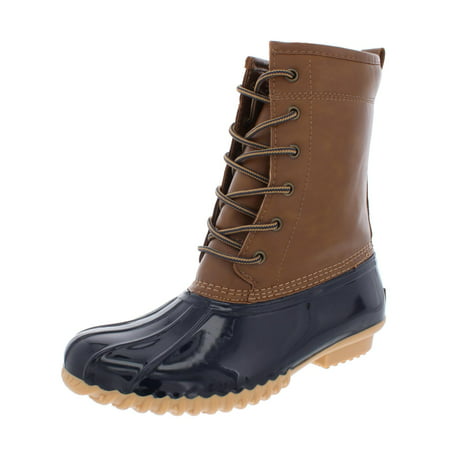 Sporto Womens Ariel Faux Leather Ankle Rain Boots Tan 7.5 Medium (B M)