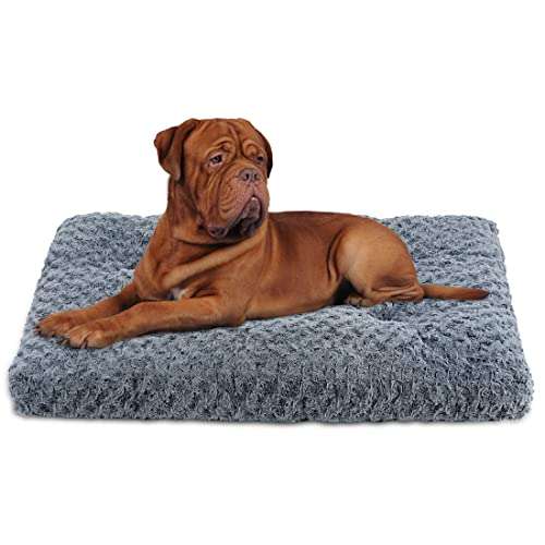 Washable Large Dog Bed,Dog beds for Medium Dogs Plush Soft Pet Carrier Pad,Anti-Slip Dog Bed Mat for Large Medium Small Dogs and Cats,Fluffy Comfy Dog Kennel Pad.