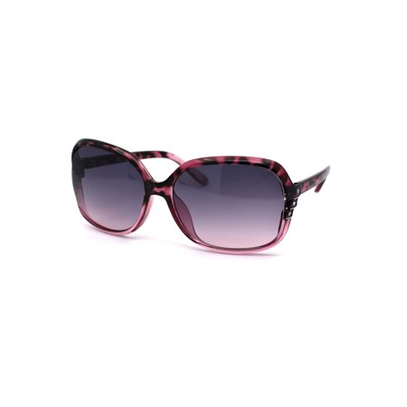 Womens Rhinestone Rectangle Plastic Diva Butterfly Sunglasses Purple Tortoise