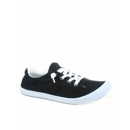Zig-s Women s Causal Comfort Slip On Round Toe Flat Sneaker Shoes (Black 6 )