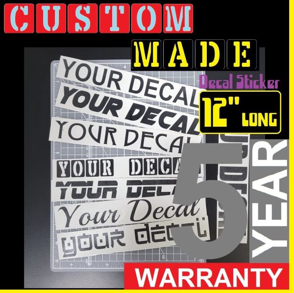 12" Long Custom Made Personalized Vinyl Lettering Name Decal Sticker Car Window