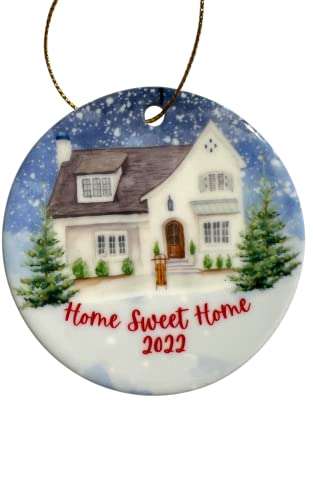 2022 Holiday Tree Ornament Decoration, Home Sweet Home Great Gift or Stocking Stuffer, New or First Home, Realtor or Lender Year end or Housewarming Gift | 3" in Diameter Round, Gift Box