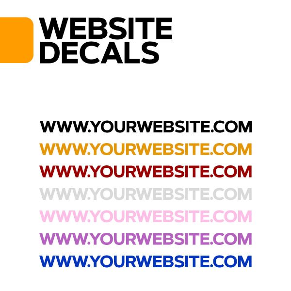 2x Website Decals Vinyl Stickers for Car Window Windshield Bumper Office