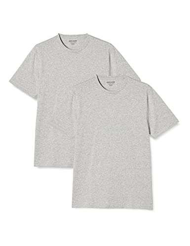 Amazon Essentials Men's Slim-Fit Short-Sleeve Crewneck T-Shirt, Pack of 2, Grey Heather, Large