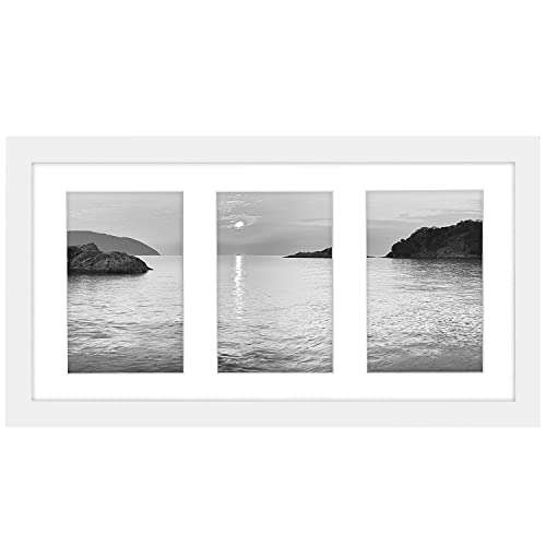 Americanflat Collage Picture Frame in White - Display Three 4x6 Inch Photos on Your Wall, Perfect As a Family Collage Picture Frame