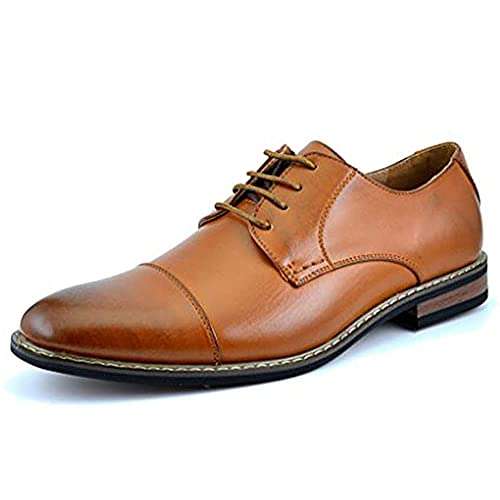 Bruno HOMME MODA ITALY PRINCE Men's Classic Modern Oxford Wingtip Lace Dress Shoes,PRINCE-6-BROWN,10.5 D(M) US