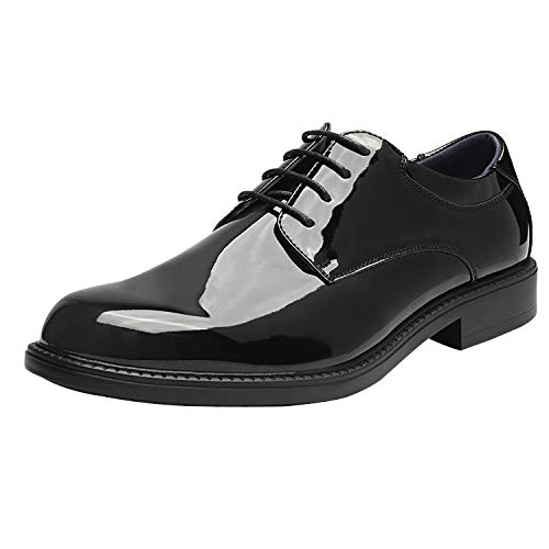 Bruno Marc Men's Downing-02 Black Pat Leather Lined Dress Oxford Shoes Classic Lace Up Formal Size 12 M US