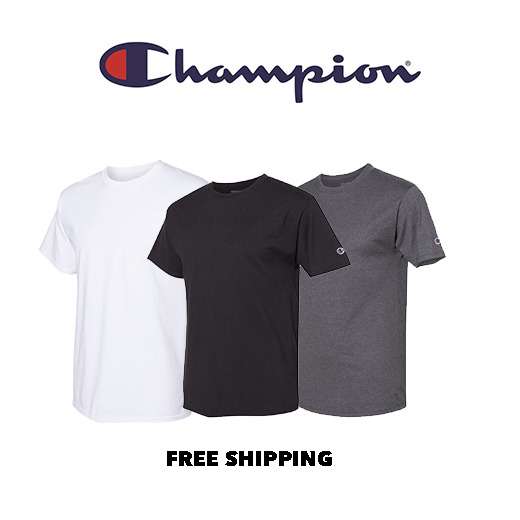 Champion Mens Crew Neck T Shirt Short Sleeve T-Shirt S, M, L, XL