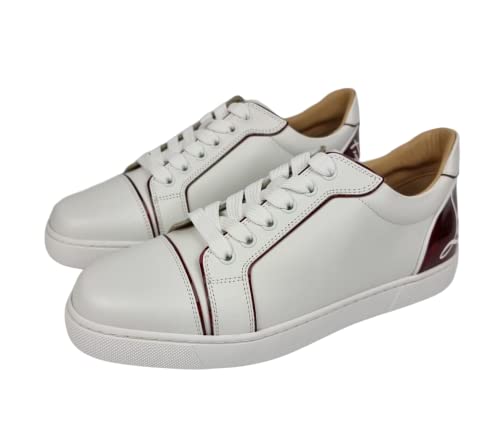 Christian Louboutin Women's Fun Vieira White and Red Leather Sneakers (us_Footwear_Size_System, Adult, Women, Numeric, Medium, Numeric_12)