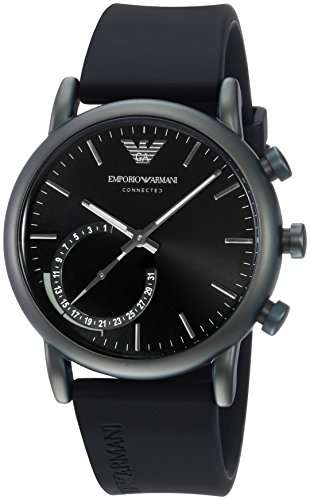 Emporio Armani Mens ART3016 Analog Display Quartz Black Smart Watch