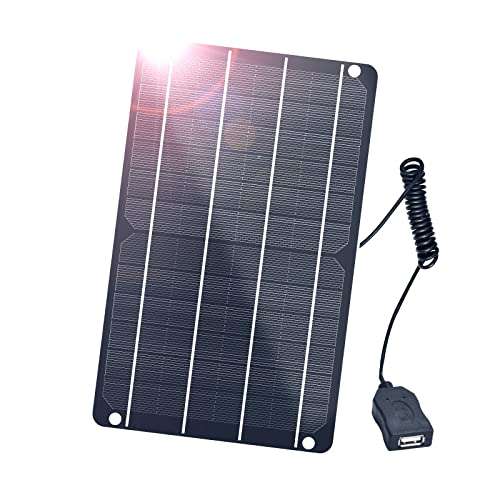 FlexEnergy 6W Mini USB Solar Panel,5V High-Performance Monocrystalline Module Waterproof Solar Charger with Solar Cell,Suitable for Bicycles,Mobile Phones,Power Bank,Camping Lights,etc.