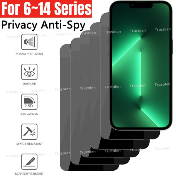 For iPhone 14 13 12 11 Privacy Anti Spy Tempered Glass Screen Protector Bulk Lot
