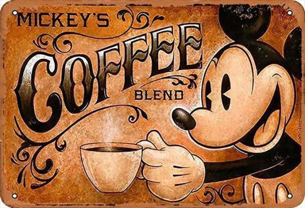 Funny Mouse Coffee Blend Bar Metal Vintage Tin Sign Wall Decor 12 x 8 Inches for Kitchen Cafe Restaurant Bar Men Cave Décor