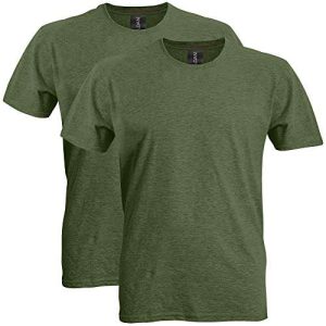 Gildan Men's Softstyle Cotton T-Shirt, Style G64000, 2-Pack, Heather Military Green, X-Large