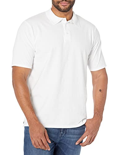 Hanes mens Short Sleeve X-temp Performance Polo fashion t shirts, White, Large US