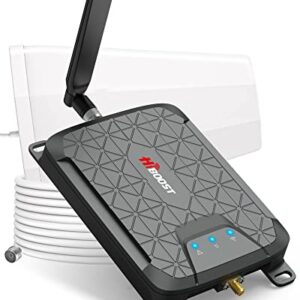 HiBoost Cell Phone Signal Booster for Home - Coverage up to 1500 sq ft | Cell Signal Boosts 5G/4G LTE - Verizon, AT&T, T-Mobile | Band 5, 12/17, 13 | App Remote Monitor | FCC Approved Cell Booster