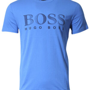 Hugo Boss Men's T-Shirt Cotton UV Protection Bright Blue