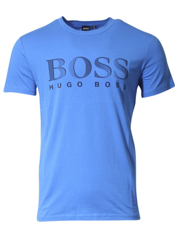 Hugo Boss Men's T-Shirt Cotton UV Protection Bright Blue