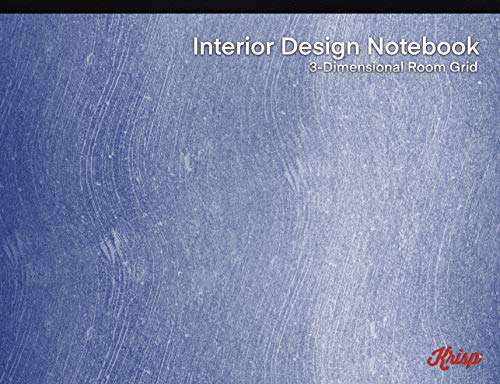 Krisp® Interior Design Notebook - 3D Perspective Grid Room Templates (Blue Concrete)