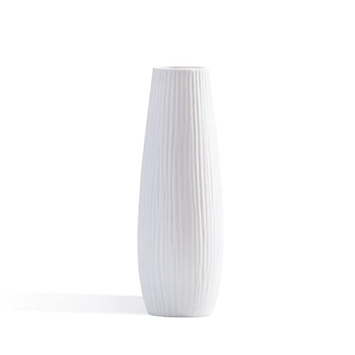 LMTTURT White Ceramic Vases for Home Decor, Pampas Grass Dried Flowers Luxury Tall Vase, Modern Boho Farmhouse Living Room Table Shelf Coffee Table Centerpieces Minimalist Style Room Decor