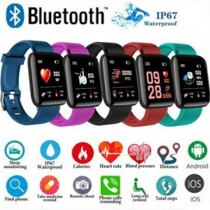 Maynos Health and Fitness Smartwatch with Heart Rate Music Health Monitor Tracker For Apple Android One Size Red