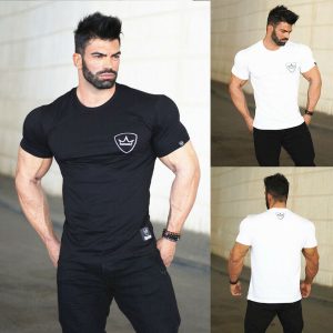 Men's Bodybuilding Gym Workout T-Shirt Muscle Shaper Sport Fitness Active Tee