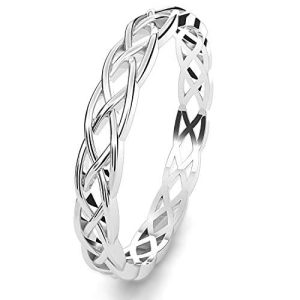 Metal Factory Sz 9 Sterling Silver 925 Celtic Knot Eternity Band Ring