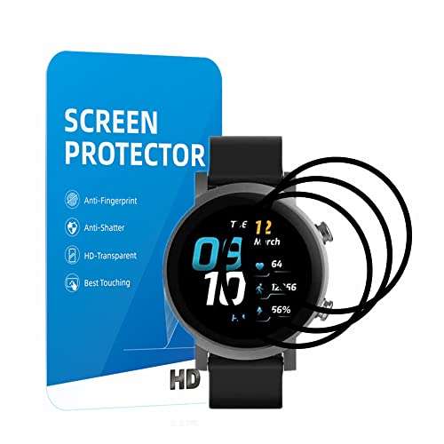 Mihence, [ 3PCS ] Compatible for Ticwatch E3 Screen Protector, 3D Full Screen Coverage Case Curved Edge HD Premium Real Screen Protector for Ticwatch E3 Smartwatch Fitness Tracker [ TPU ]