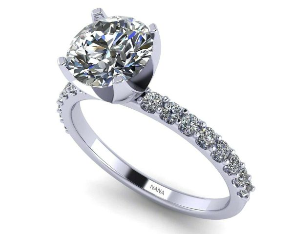 NANA Round Brilliant Cut Solitaire Engagement Ring Made with Pure Brilliance