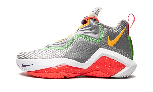 Nike Mens Lebron Soldier XIV 14 Basketball Shoes (Light Smoke Grey/Orange Pulse, Numeric_12)