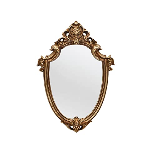 OIGUMR Shield Wall Mirror Decorative Mirror Vintage Gold Mirror 11.3 x 8.5 inch