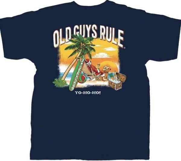 Old Guys Rule T Shirt ~ Men Medium ~ Print: Yo-Ho-Ho! ~ Color Navy ~ Holiday New