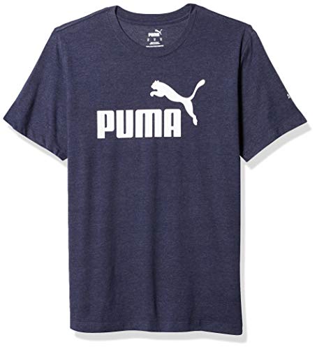 PUMA mens Essentials Heather Tee Shirt, Peacoat, Large US