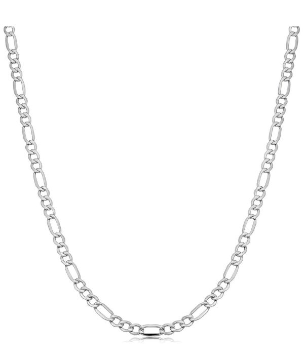 REAL Italian Sterling Silver Figaro Link Chain Necklace