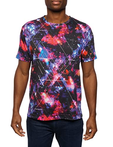 Robert Graham Men's Space Geo Knit T, Cotton Graphic Tee Shirt, Multi, Small