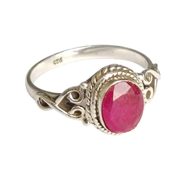 Ruby Ring 925 Sterling Silver Statement Ring For Women - Size 8 - Stone Gemstone Christmas Gifts Ring Jewelry