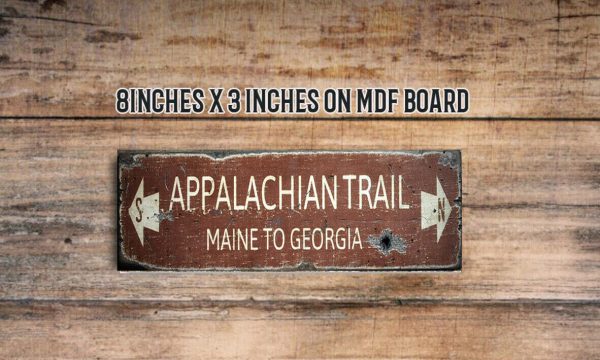 Rustic Distressed Appalachian Trail sign Farmhouse Home Decor 8x3" distressed