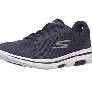 Skechers Men's Gowalk 5 Qualify-Athletic Mesh Lace Up Performance Walking Shoe Sneaker, Navy/Blue, 10.5